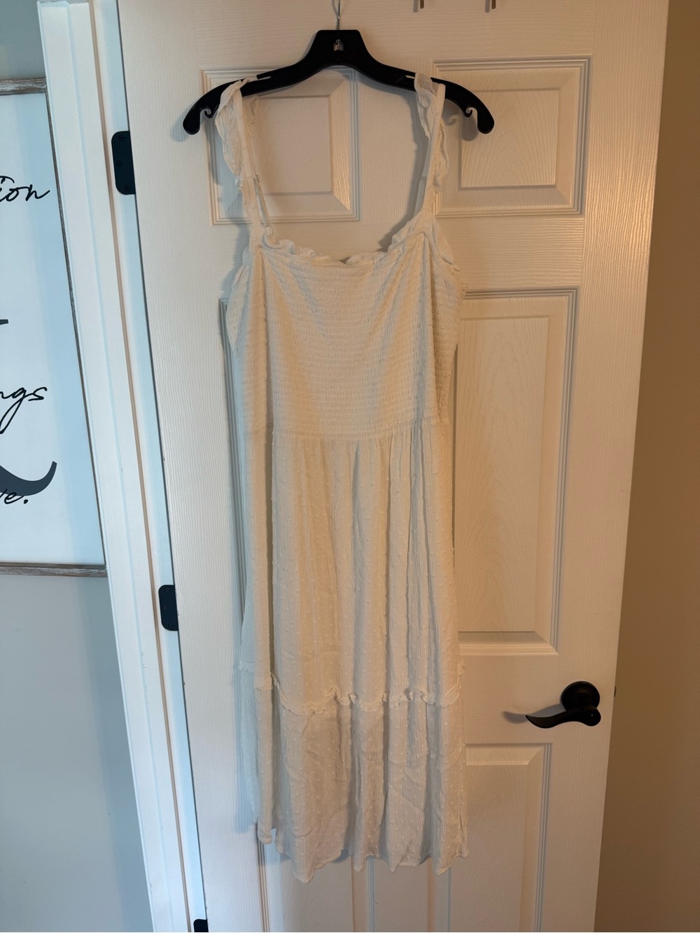 Maurices white Midi Dress with Ruffle Straps